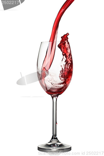 Image of Splash of wine in glass isolated on white