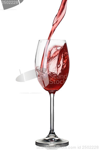 Image of Splash of wine in glass isolated on white