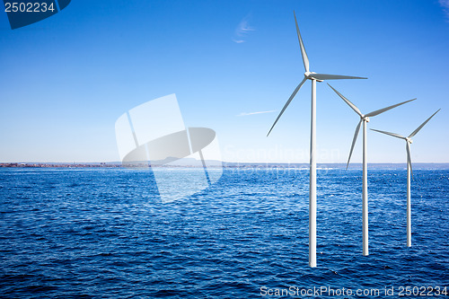 Image of Wind generators turbines in the sea