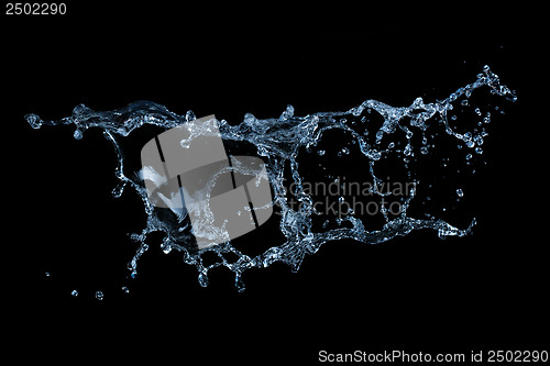 Image of water splash isolated on black background
