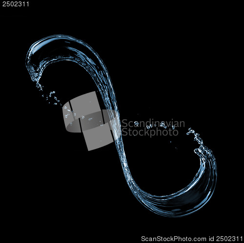 Image of water splash isolated on black background