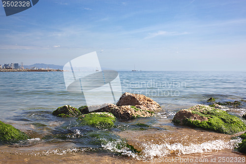 Image of Barceloneta beach in Barcelona, Spain