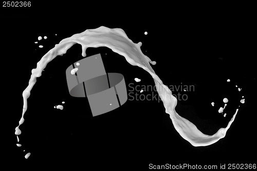 Image of milk splash isolated on black