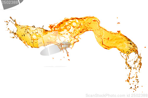 Image of orange water splash isolated on white
