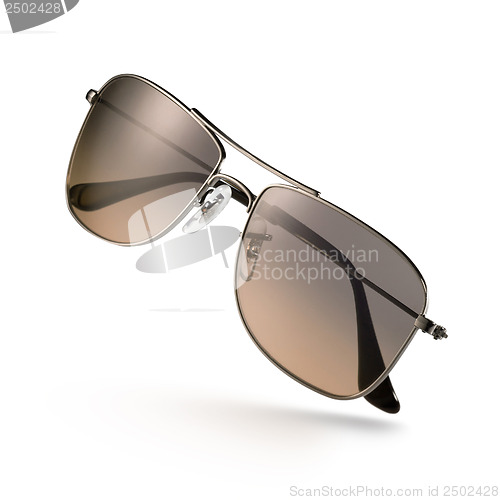 Image of brown sunglasses isolated on white