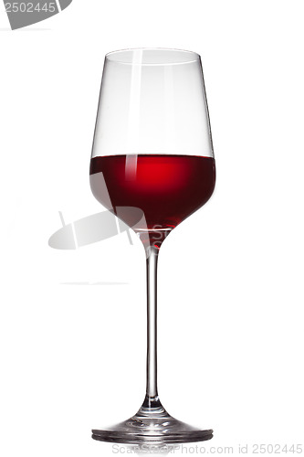 Image of Red wine in glass isolated on white