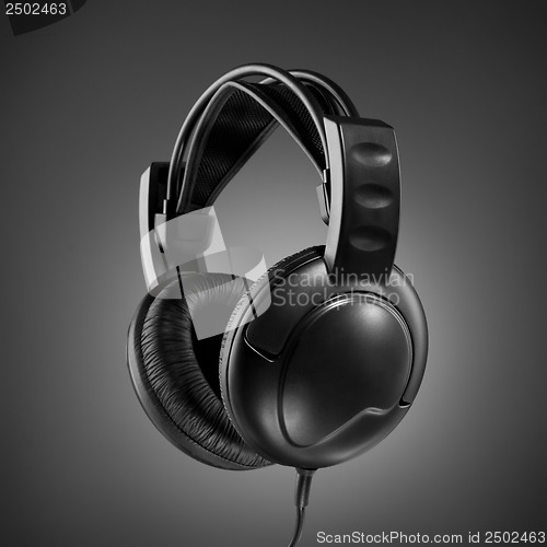 Image of Headphones on grey background