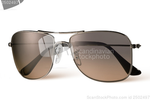 Image of brown sunglasses isolated on white