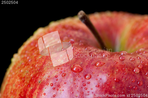 Image of red apple isolated on black
