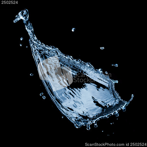 Image of water splash isolated on black background