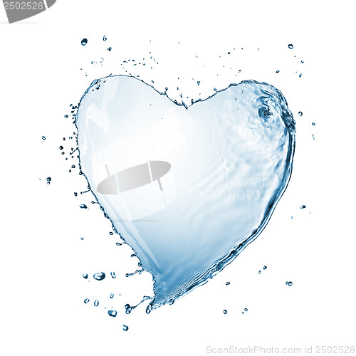 Image of Heart of water splash isolated on white