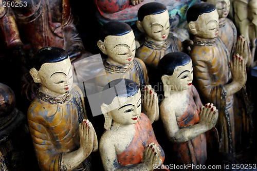 Image of Wooden Buddhist statues