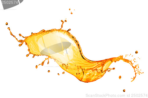 Image of orange water splash isolated on white