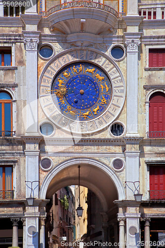 Image of Zodiac clock at San Marco square in Venice