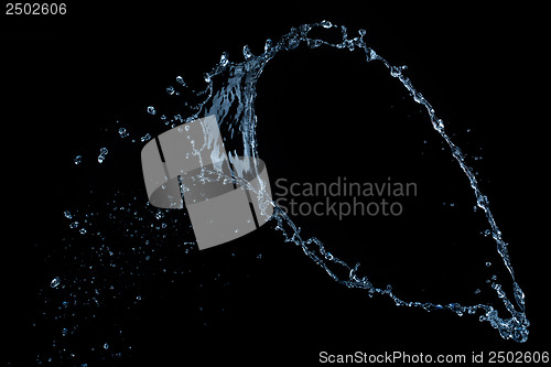 Image of water splash isolated on black background