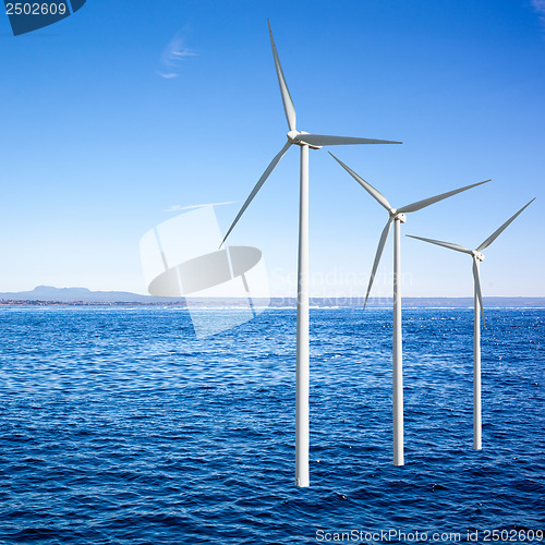 Image of Wind generators turbines in the sea