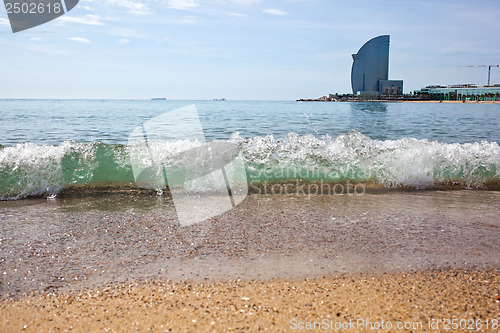 Image of Barceloneta beach in Barcelona, Spain