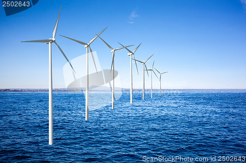 Image of Wind generators turbines in the sea