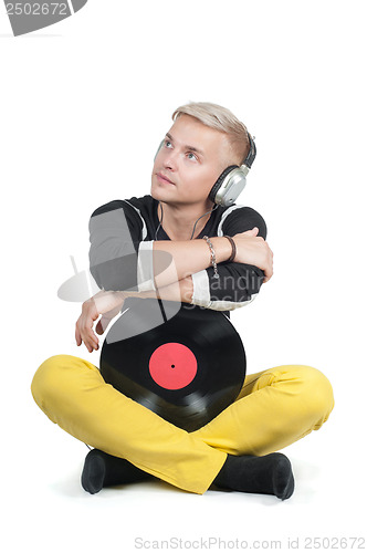 Image of Man with vinyl record