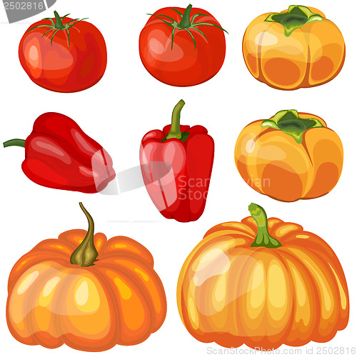 Image of Set of Thankgivings Day vegetable icons
