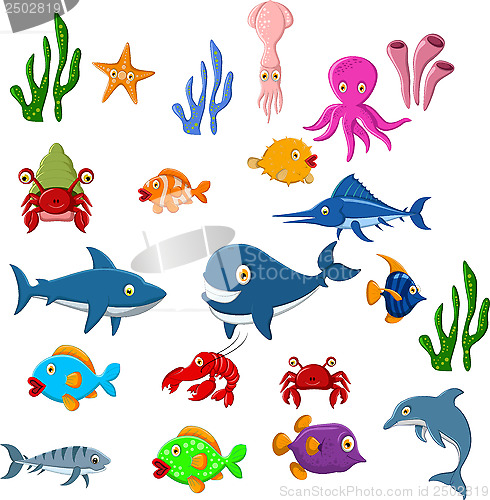 Image of Sea life cartoon background