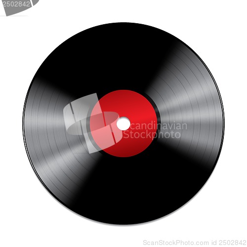 Image of Black vinyl record isolated on white background