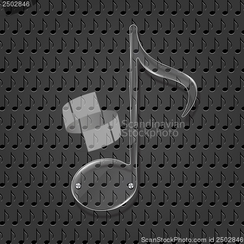 Image of Glass Music Note Sign