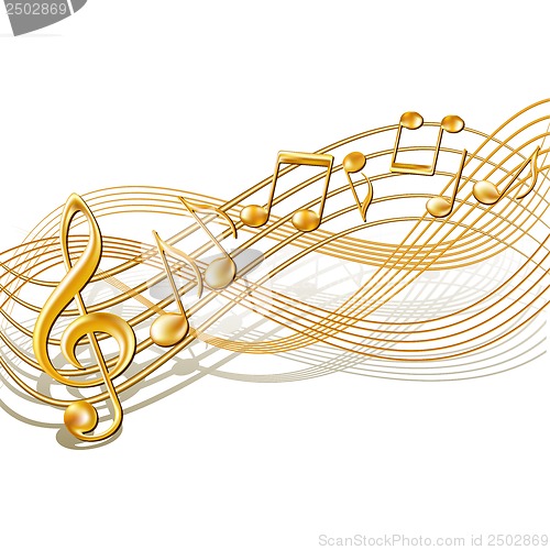 Image of Musical notes staff background on white.