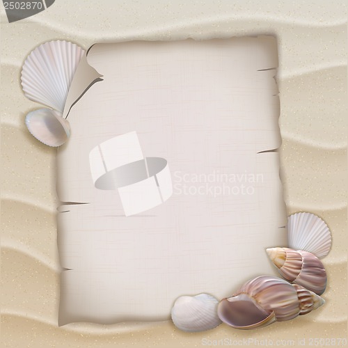 Image of Shells and blank paper sheet