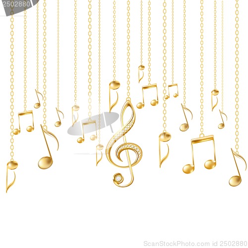 Image of Card with musical notes and golden treble clef