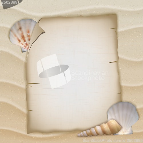 Image of Shells and blank paper sheet