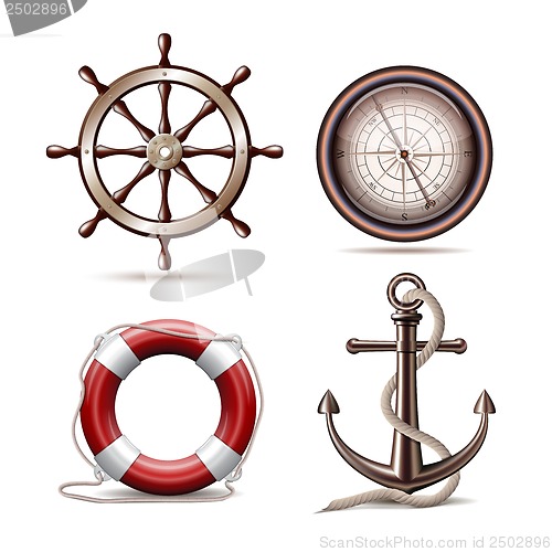 Image of Set of marine symbols