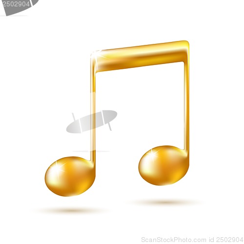 Image of Golden Music Note Sign.