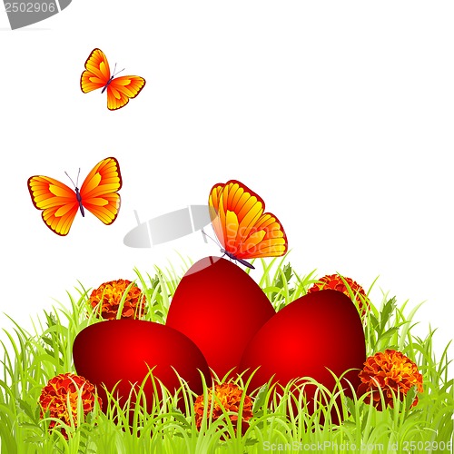 Image of Red easter eggs