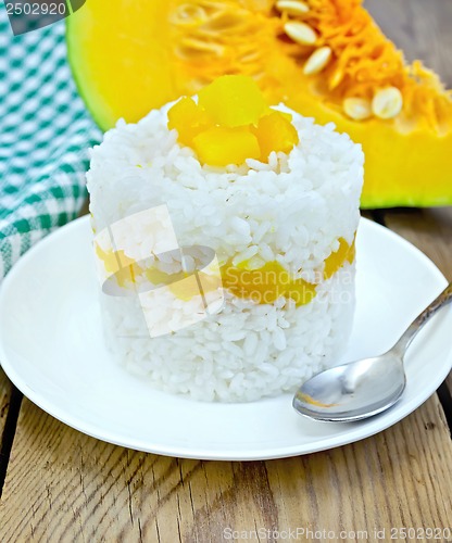 Image of Rice with pumpkin on board