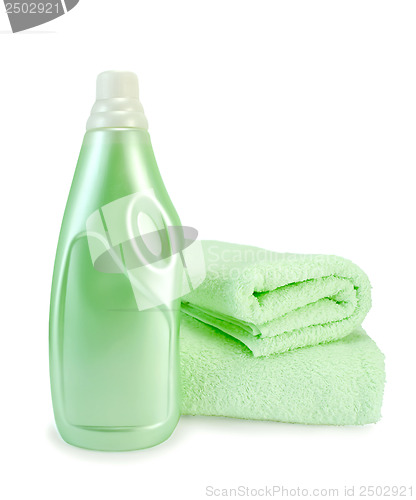Image of Fabric softener and towel green
