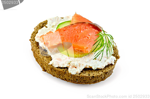 Image of Sandwich with smoked salmon and cream