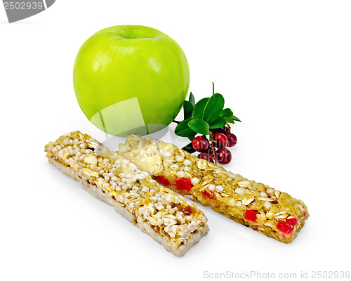 Image of Granola bar with lingonberries and apple