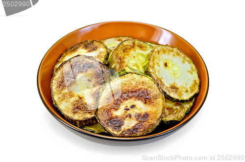 Image of Zucchini fried in ceramic ware