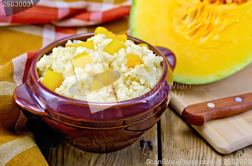 Image of Porridge millet with pumpkin and knife