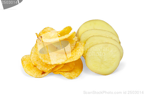 Image of Chips with sliced potatoes