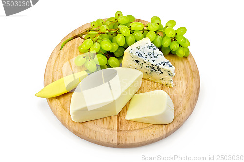 Image of Cheese blue and suluguni with grapes