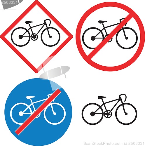 Image of Bicycle Road Sign Symbol