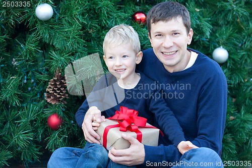 Image of family at christmas time