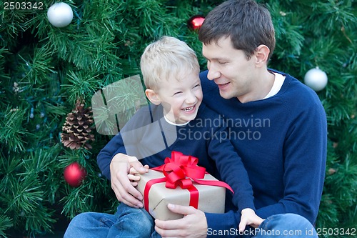 Image of family at christmas time