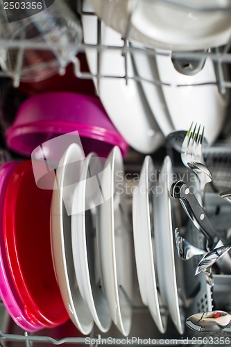 Image of Dishwasher after cleaning process - shallow dof