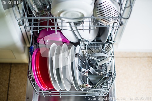 Image of Dishwasher after cleaning process - shallow dof
