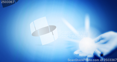 Image of Background with lit lightbulb