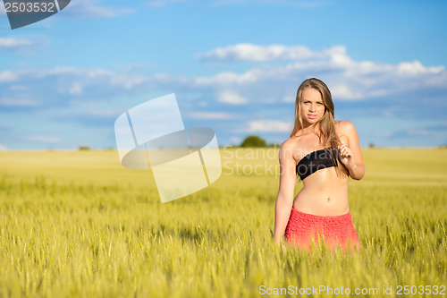 Image of Sexy young blond woman