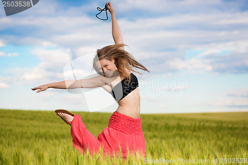 Image of Playful young woman